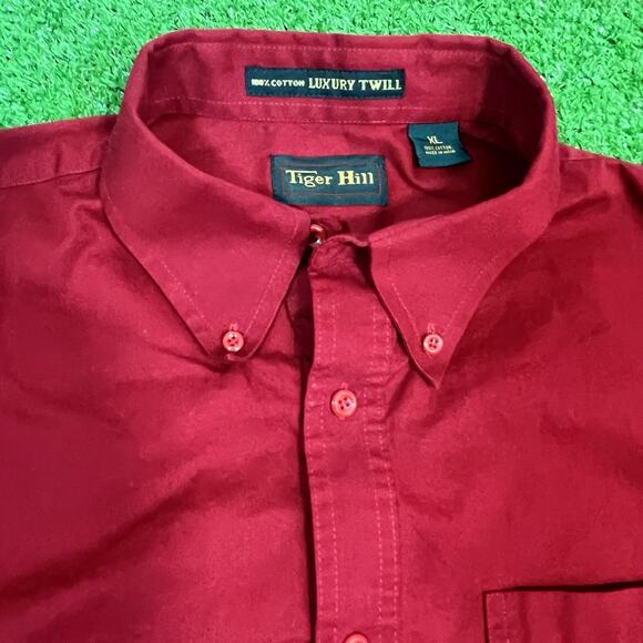 Vintage Rodeo Button Down XL Red Tiger Hill 90s Houston Rodeo Logo HLSR Button - Picture 3 of 6